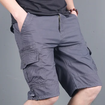 Erkek Yaz Pamuk Ordu Taktik Kargo Şort Diz Boyu Çok cep Casual Joggers kısa pantolon Gevşek Askeri Şort S-4XL