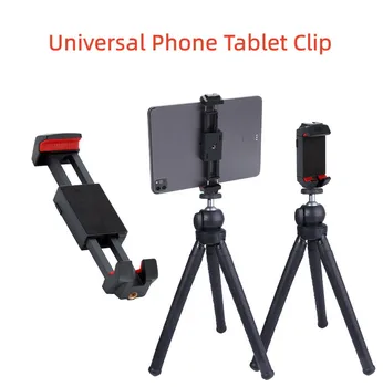 Evrensel tablet telefon Klip Çok Fonksiyonlu cep telefonu tutucu Tripod İle 1/4 Vida Adaptörü için iPad 12.9 İnç Mikrofon
