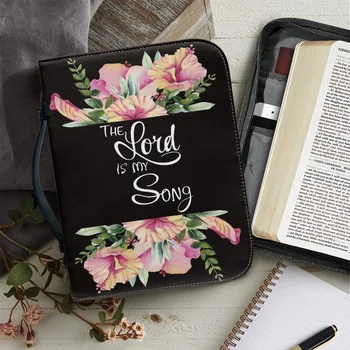 FORUDESIGNS kadın Çanta Deri İncil Kapak Kılıf Rab Benim Şarkı Çalışma Kitabı Kutsal Saklama kutuları Bayanlar için Kutsal