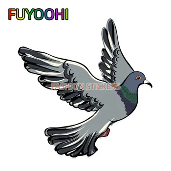 FUYOOHİ Butik Çıkartmaları Dış Aksesuarlar Komik Güzel Kuşlar Güvercin Dekor Su Geçirmez PVC Araba Sticker