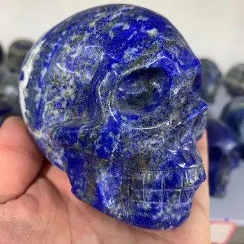 Güzel Doğal Lapis Lazuli Taş Kemik Ruhu Meditasyon Taş Büyücülük Kafatası Taş Feng Shui Kristal Ev Süsler