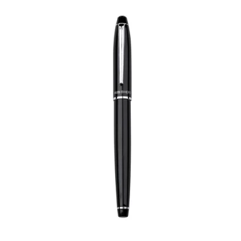 HERO 372-2 Siyah dolma kalem Gümüş Klip Retro Mürekkep Kalem Finans Ucu İnce 0.5 mm İş Ofis Okul Malzemeleri Kırtasiye