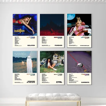 Iskandinav Posterler ve Baskılar Retro Müzik Albümü Tuval Boyama Vintage Minimalist Duvar Resimleri ıçin Oturma Odası Ev Dekor Yok Çerçeve