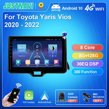 JUSTNAVI Toyota Yaris Vios 2020 - 2022 İçin Araba Radyo Stereo Multimedya Stereo Autoradio Carplay sesli GPS DSP Navigasyon Oynatıcı