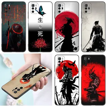 Japon Samuray Sanat telefon kılıfı Xiaomi Redmi İçin Not 7 8 9 10 Lite 11 11E 11T 12 Pro 11S 4G 10T 5G 8T 9S 10S TPU Siyah Kapak