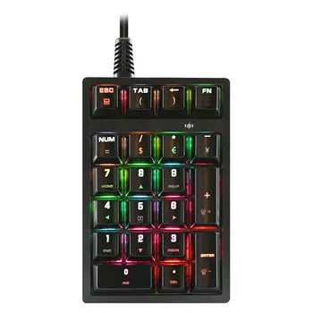 K21 sayısal klavye küçük klavye çok fonksiyonlu düğmeler kablolu mekanik RGB renkli arkadan aydınlatmalı klavye banka muhasebecisi