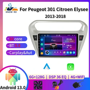 KNOWRO 10 Çekirdekli Android 13 Peugeot 301 Citroen Elysee 2013 - 2018 İçin Carplay Otomatik QLED DSP GPS 4G Ses Multimedya Oynatıcı 2 DİN