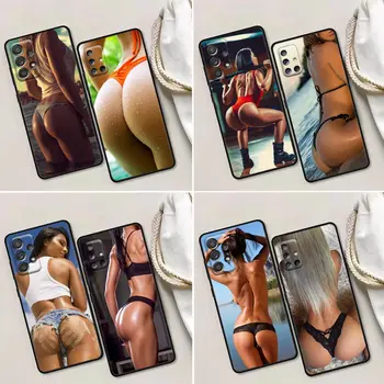 Kadın Deniz Bikini Modeli Göt Seksi Sıcak Kılıf Samsung Galaxy A52 A73 A53 A72 A52S A71 A51 A41 Not 20 Ultra 10 9 8 Silikon Kapak