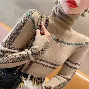 Kadın Giyim Rahat Tüm Maç Kazak Yeni Bahar Balıkçı Yaka Triko Moda İnce Uzun Kollu Kazak Kadın Y2K Örme Üst