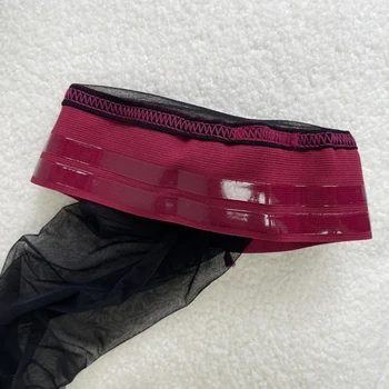 Kadınlar Seksi Ekleme Kontrast Renk Şeffaf See Through Diz Üstü Uzun Çorap P8DB