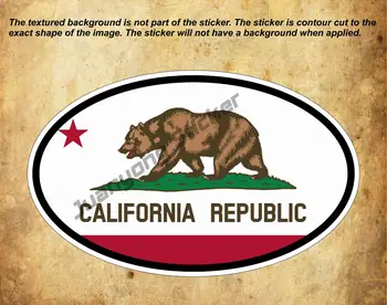 Kaliforniya Cumhuriyeti Bayrağı Oval Çıkartması TAMPON çıkartması Araba Kamyon Arka Cam Yakıt Deposu Kapağı İlginç Karavan Seyahat Çıkartmaları
