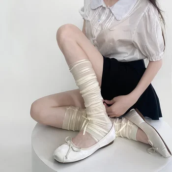 Kawaii İlmek bacak ısıtıcısı s Sevimli Uzun Çorap Çorap Buz İpek Kol Kol ayak koruyucu bacak ısıtıcısı JK Lolita Bale Tarzı Tatlı Kız