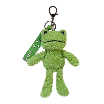 Komik kurbağa Anahtarlık dekorasyon peluş Hediyelik eşya hediye için erkek kız genç Peo için