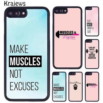 Krajews Motivasyon Gym Fitness Tırnak Telefon Kılıfı İçin iPhone SE2020 15 14 XR XS 11 12 mini 13 Pro MAX 6 7 8 Artı kapak coque