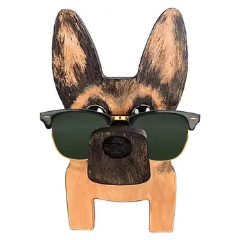 Köpek Gözlük Tutucu Standı Ahşap Hayvan Gözlük Tutucu Standı Pet Alman Çoban Sosis Köpek Gözlük Çerçevesi Güneş Gözlüğü Ekran