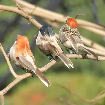 Köpük Tüy Yapay Kuşlar Canlı Serçe Bahçe Öykünme Dekorasyon Noel Ağacı Robin Ev Açık Yard Süsler Rastgele