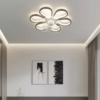 LED yatak odası tavan lambası görünmez elektrikli fan ışık 110V restoran macaron İskandinav minimalist çıkış ışığı
