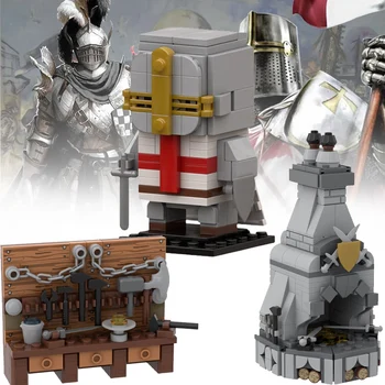 MOC Ortaçağ Kabile Kale Şövalyeleri Yapı Taşı Şömine Bülten Tahtası Mini Silah Modeli Tuğla Dekoratif Oyuncaklar Çocuk Hediye