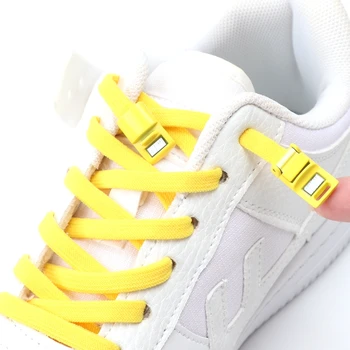 Manyetik Ayakabı Renkli Metal Kilit Elastik Ayakkabı Bağcıkları Bağları Olmadan 1 saniye hızlı açık ve kapalı Tembel Ayakkabı Dantel Sneakers İçin