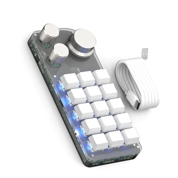 Mekanik klavye ile 15 programlanabilir tuşları ve RGB ışık kopya macunlar 3 kolları tek elle oyun tuş takımı