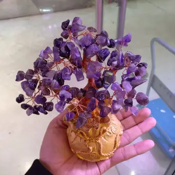 Mini Kristal Para bonzai ağacı Tarzı Servet Şans Feng Shui Getirmek Servet Şans Ev Dekor doğum günü hediyesi
