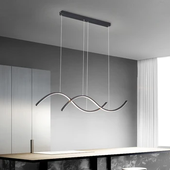 Minimalizm Modern LED kolye ışıkları çalışma mutfak yemek odası oturma odası asılı kapalı siyah / beyaz Kolye Lambaları 90-220V
