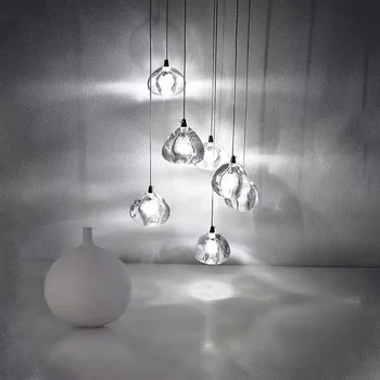 Modern Kristal LED Avize Merdiven Lüks Kristal top Asılı Lamba İskandinav Su Damlacık Tasarım iç mekan aydınlatması Fikstür