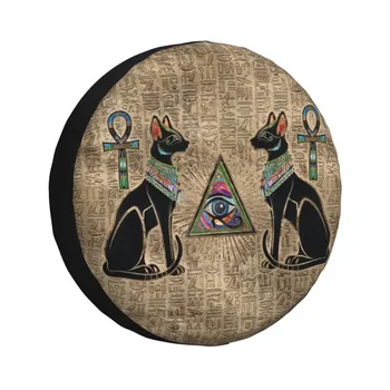 Mısır Kediler Ve Göz Horus Yedek JANT kapağı Jeep Pajero için 4x4 Römork Özel Antik Mısır Lastik Koruyucu 14 