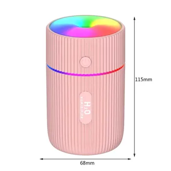 Nemlendirici taşınabilir USB ultrasonik renkli fincan difüzör serin Mist Maker hava nemlendirici arıtma için ışık ile araba