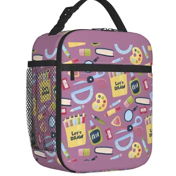 Okula dönüş Sanat El Sanatları Desen Termal Yalıtımlı Öğle Yemeği Çantası Kadın Yeniden Kullanılabilir yemek taşıma çantası Okul için Çok Fonksiyonlu yiyecek kutusu