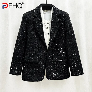 PFHQ Gelgit Yeni Gelişmiş Pullu Takım Elbise Ceket erkek Haute Kalite Mizaç Yapısöküm Pioneer Yakışıklı Sonbahar Blazers 21Z1857