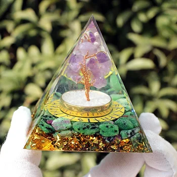 Patlayan kristal çakıl piramit ev reçine damlatma el sanatları masa süsü