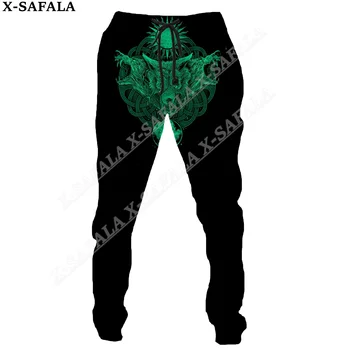Raven Dövme Viking Odin Ağacı Baskı Pantolon Erkek Kadın Sweatpants İpli Uzun Joggers Streetwear Bahar Sonbahar Spor Pants10
