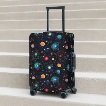 Renkli Galaxy Yıldız bavul kılıfı Komik Keşif Takımyıldızı Elastik Seyahat Koruyucu valiz Uçuş