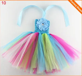 Renkli Küçük Kızların Tığ Tutu Elbiseler Bebek Bebek 1 Katmanlı El Yapımı Tül Tutuş ile 4 