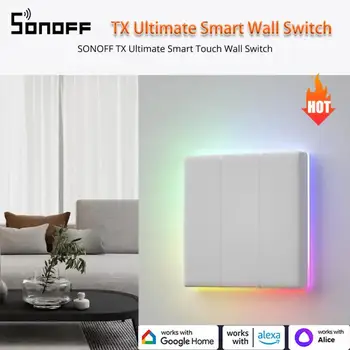SONOFF TX Ultimate Akıllı Duvar Anahtarı Tam Dokunmatik Erişim led ışık Kenar Çok Duyusal eWeLink Üzerinden Uzaktan Kumanda Alexa Google Yeni