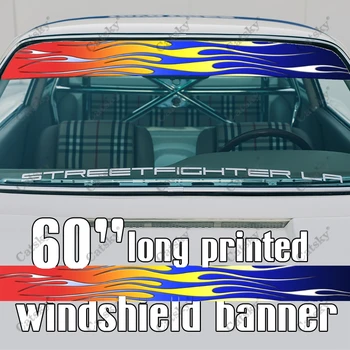 Sanatsal Alev Araba Ön Cam Pencere Vinil Afiş Çıkartması Araba vinil yapışkan Çıkartması Cam Afiş Etiket