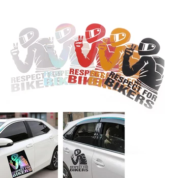 Saygı Bisikletçileri Sticker Araba Vinil Çıkartması Komik Motosiklet Su Geçirmez