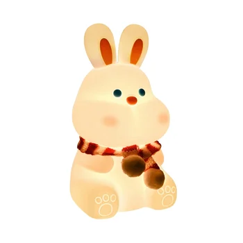Sevimli Tavşan Çocuk Gece Lambası, 7 Renk Değiştirme Dokunun Kontrol Kawaii Lamba Yumuşak Silikon, Odası Dekor, USB Şarj Edilebilir