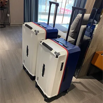 Seyahat bagaj kutusu evrensel tekerlek şifre kalınlaşmış çekme çubuğu yüksek estetik değeri kontrol deri çanta erkekler ve kadınlar için