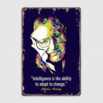 Stephen Hawking Tırnak Vintage İskandinav Tarzı Teneke Plak Duvar dekor sanatı Posteri Bar ve Restoran için