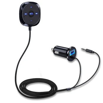 Sıcak Handsfree çakmak Manyetik Taban Bluetooth Uyumlu Araç Kiti MP3 3.5 mm Ses Müzik Alıcısı Adaptörü USB şarj aleti