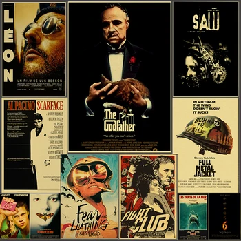 Sıcak Klasik Film Afişleri Godfather TV Ev Dekor Kraft Kağıt Baskılar Eski Ev Odası Dekor Estetik Sanat duvar tablosu Posteri