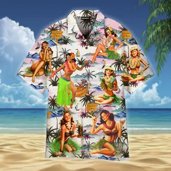 Sıcak Satış Küba Gömlek Hawaii Bayan Baskı Yaz Tatili Serin Kısa Kollu Aloha Büyük Boy Erkekler Ve Kadınlar için