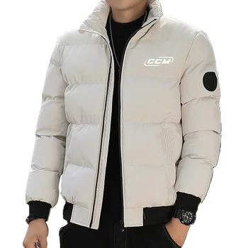 Sıcak satış CCM kış marka spor, eğlence, moda, sıcak ve rüzgar geçirmez fermuar standı yaka, kalınlaşmış ceket, erkek ceket