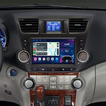 Toyota Highlander 2 Kluger için XU40 2007-2013 QLED 2K Android 4G LTE GPS Multimedya Araba Radyo CarPlay Stereo Orijinal