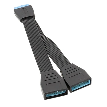 USB 19Pin / 20Pin Başlık Ayırıcı USB'den 19pin'e Çift Bağlantı Noktalı Başlık Adaptörü