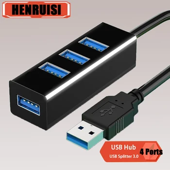 USB 3.0 Hub 4 Port yüksek hızlı USB Splitter Tipi C Hub Uzatma Adaptörü OTG PC Laptop İçin Windows Vista Bilgisayar Aksesuarları