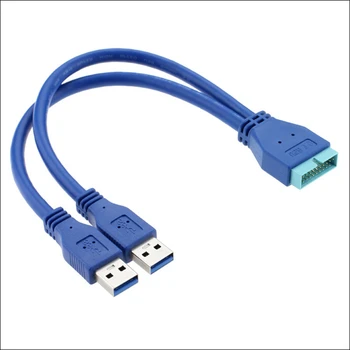 USB3. 0 veri kablosu 2 AM-20p yüksek hızlı ters genişleme 20pin arka bağlantı kablosu USB3.0 anakart 19pin çift bağlantı noktalı USB