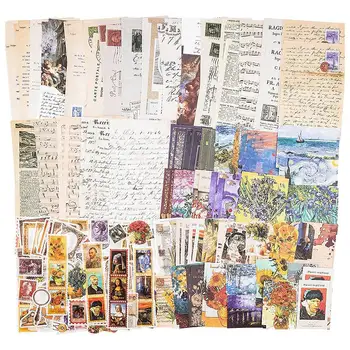 Vintage Karalama Defteri Malzemeleri Paketi (200 adet) Sanat Günlük Önemsiz Günlüğü Planlamacıları kendi başına yap kağıdı Çıkartmalar (C)